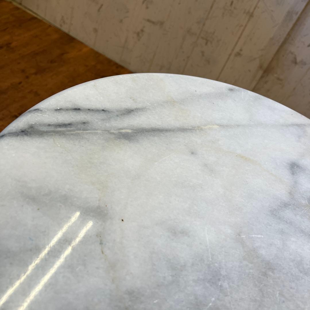 アンティーク 真鍮カフェテーブル サイドテーブル 花台 大理石 アイアン 小形