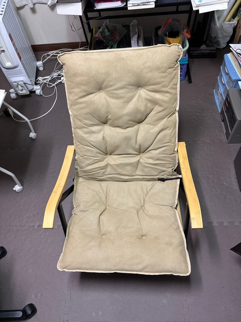 折りたたみリクライニングチェア ベージュ