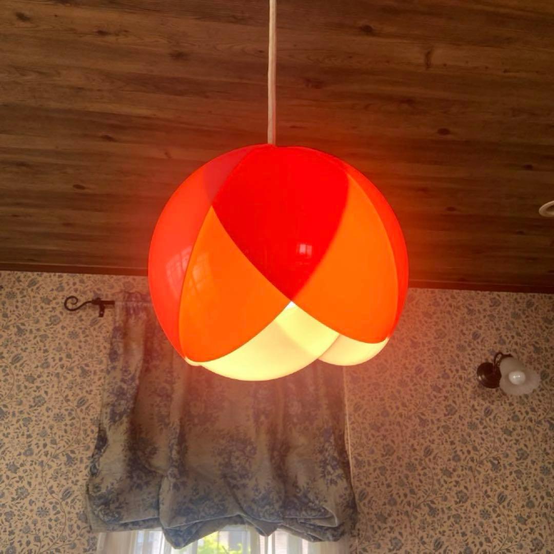 昭和レトロ　チューリップライト　当時物　ペンダントライト　レトロポップ