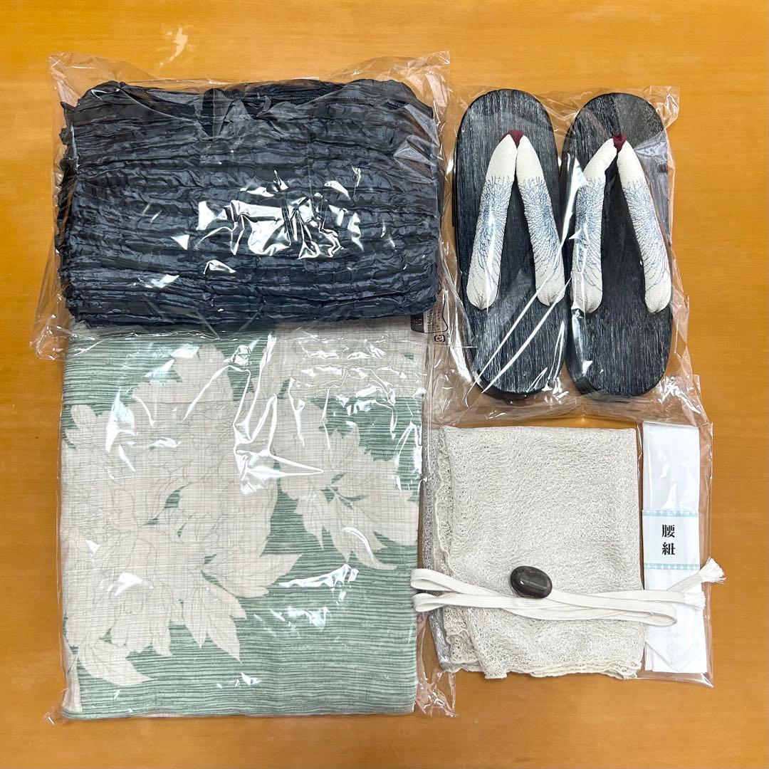 ゆかた館グレース 浴衣セット（Sサイズ）＋レース兵児帯＋帯飾り付き