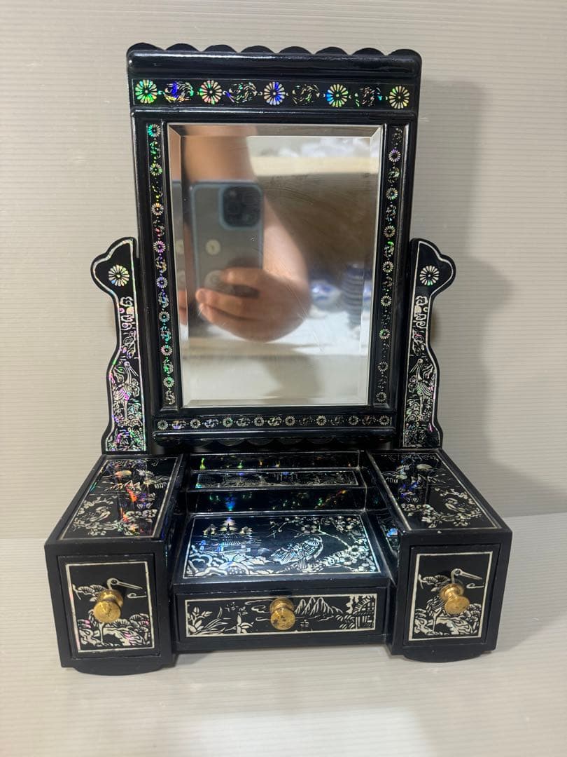 2608 螺鈿細工 鏡台 花鳥 ドレッサー