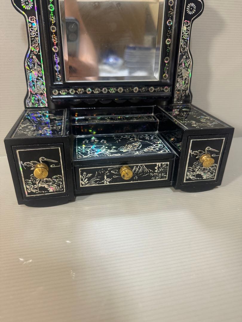 2608 螺鈿細工 鏡台 花鳥 ドレッサー