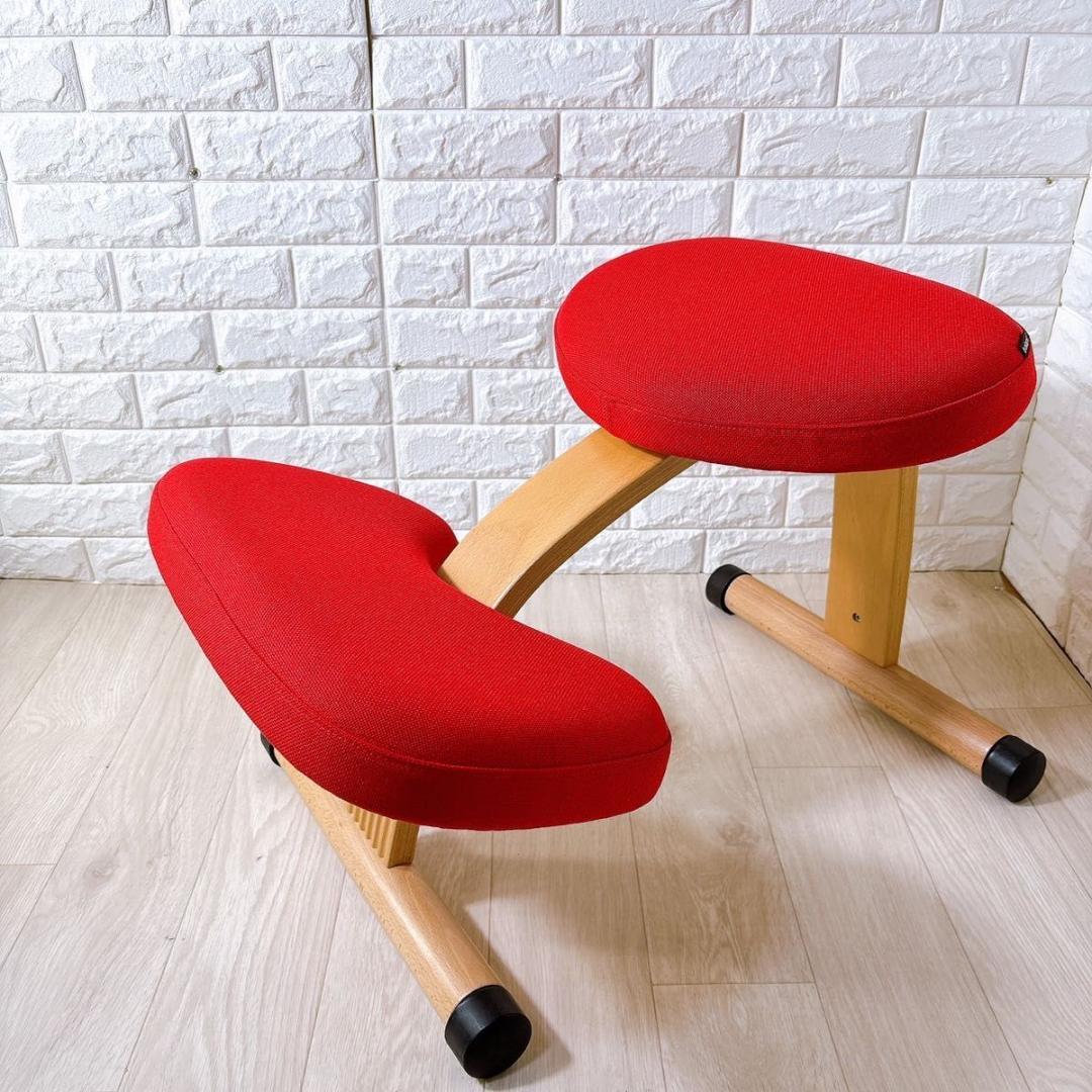 美品 バランスラボ バランスチェア バランスイージー 赤 ショートフレーム 11