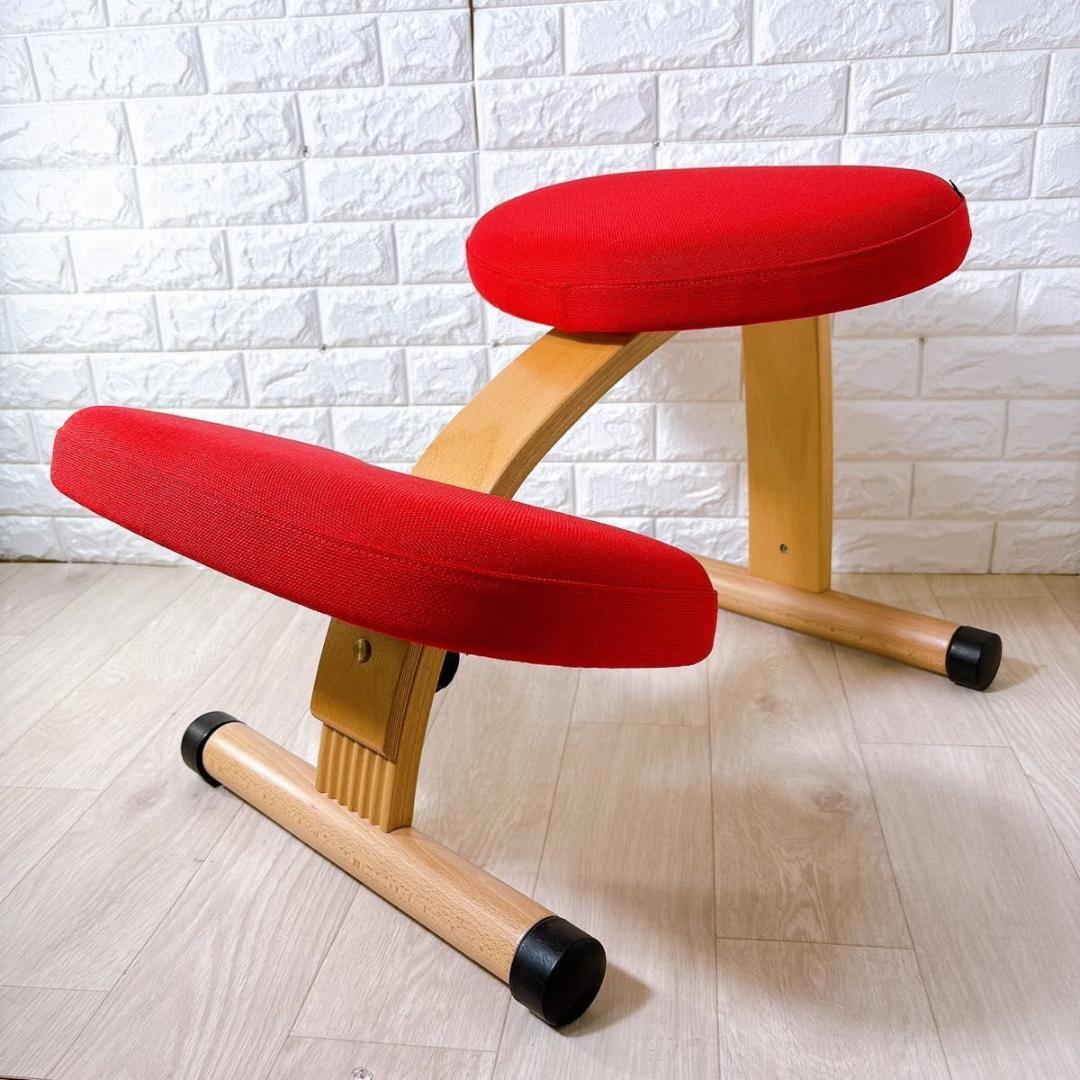 美品 バランスラボ バランスチェア バランスイージー 赤 ショートフレーム 11