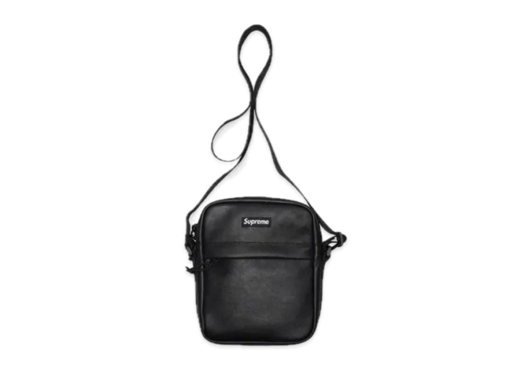 バッグ Supreme Leather Shoulder Bag Black 24FW