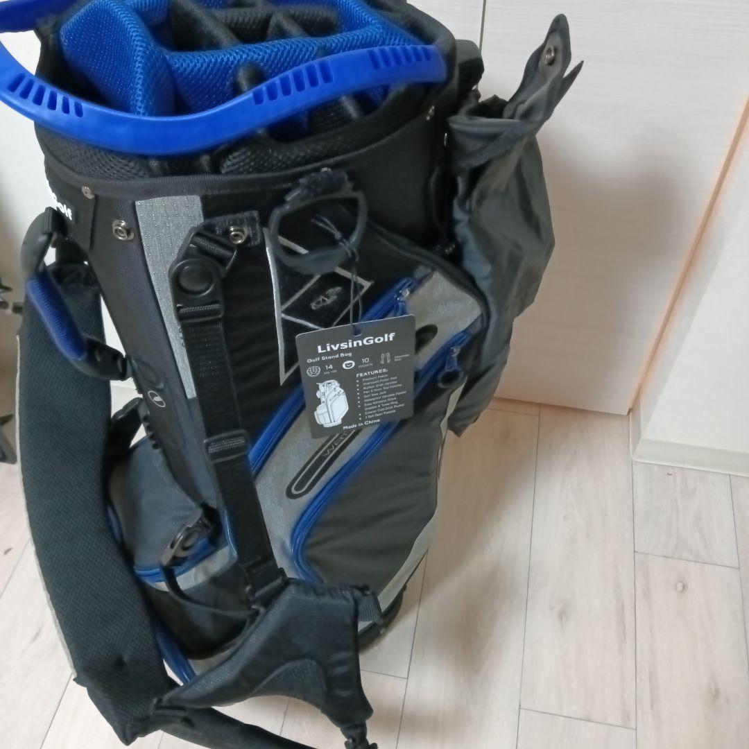 最終価格　LivsinGolf スタンドキャディバッグ 黒/青