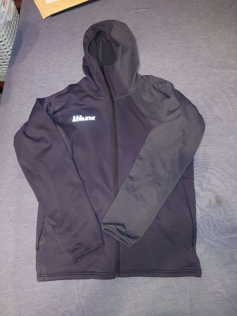 ATHLETA o-reiフード付きジャージ グレー×チャコール Oサイズ