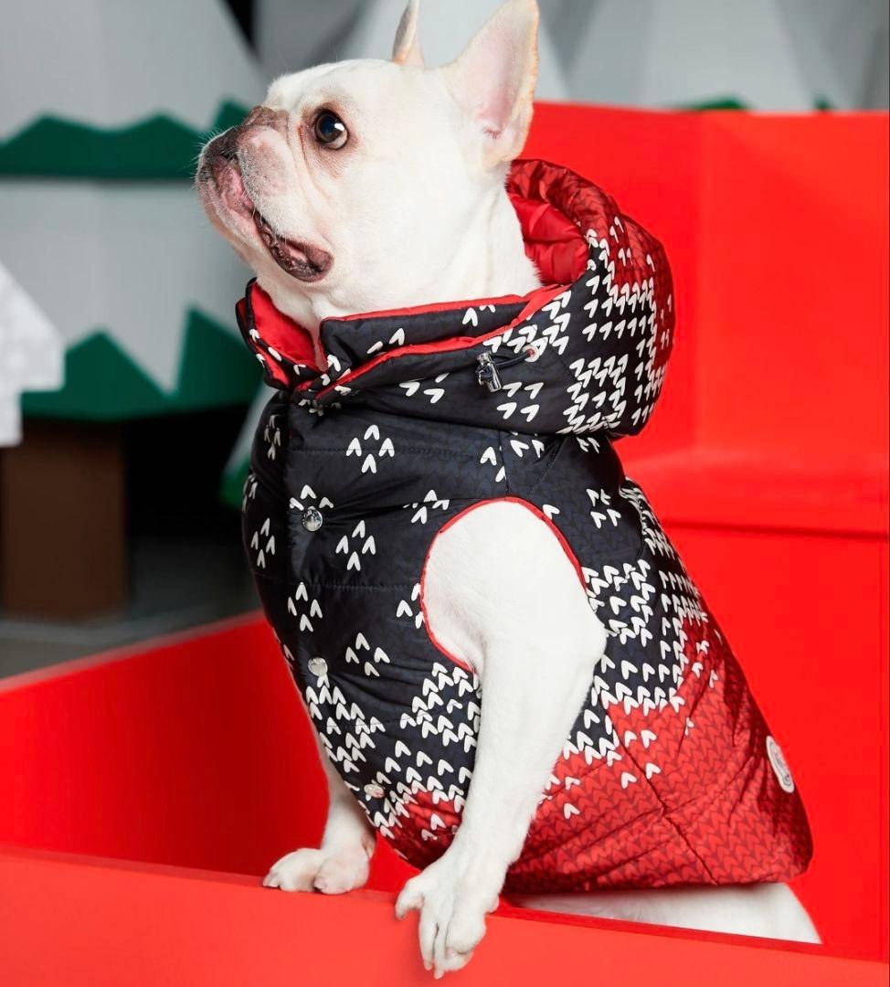 R*様 モンクレール　犬　ダウン　ネイビー　赤　紺　リバーシブル　コート　POL