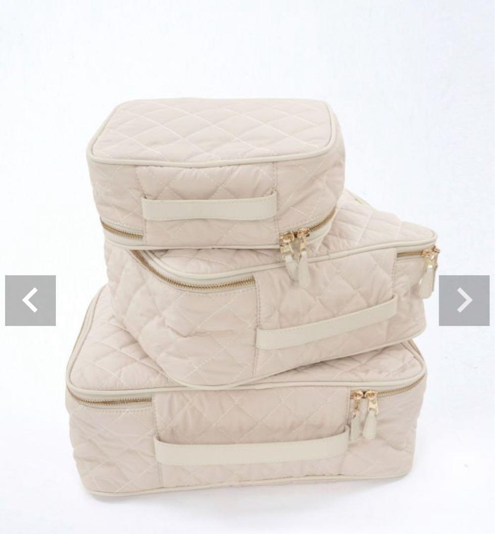 新品　Liala by pg キルティングトラベル収納 バック3点セット