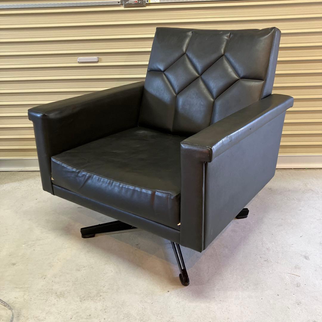 昭和レトロ ヴィンテージ マルニ 回転式アームチェア ラウンジチェア 古家具