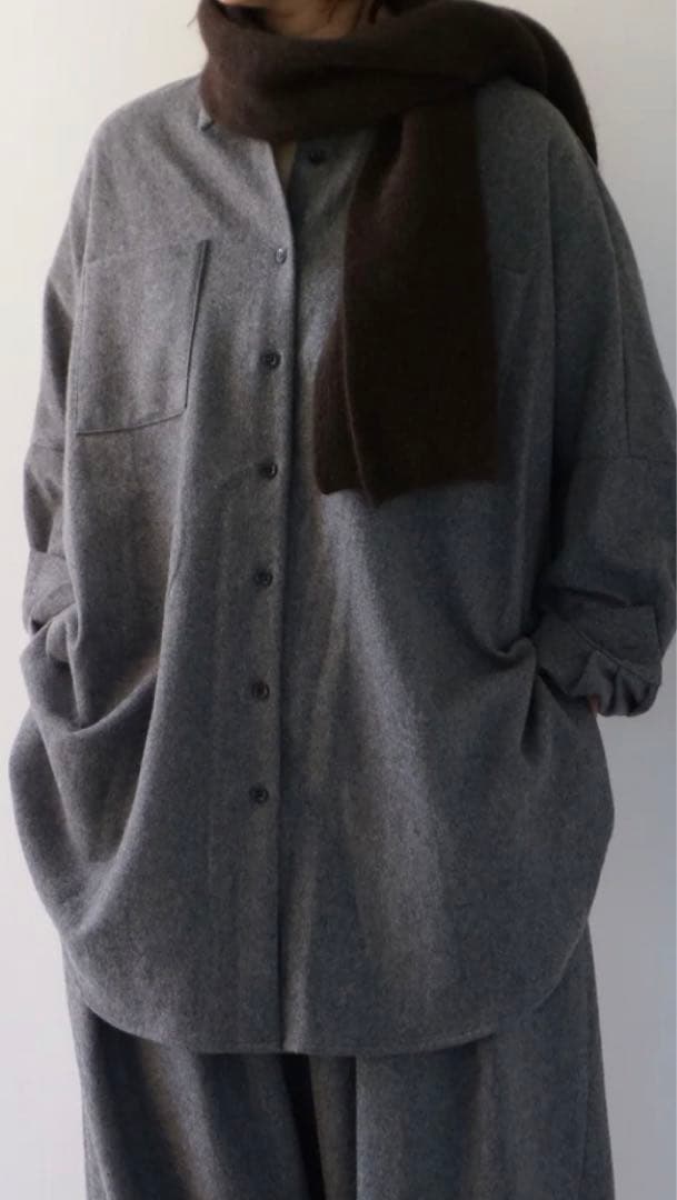 mizuiro ind ポケット付きワイドシャツ 羽織り 2025AW