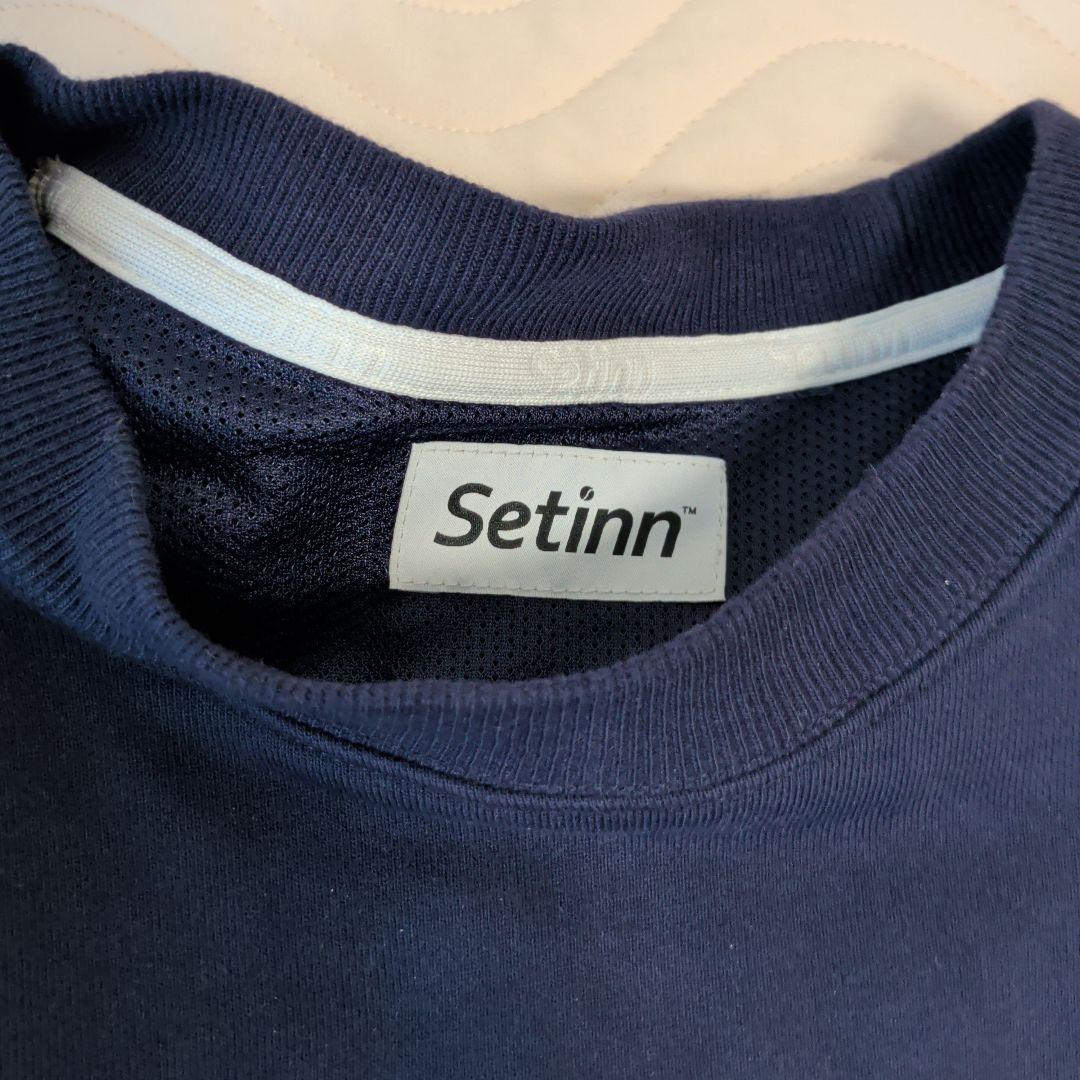 Setinn ネイビー ロゴ入りトレーナー