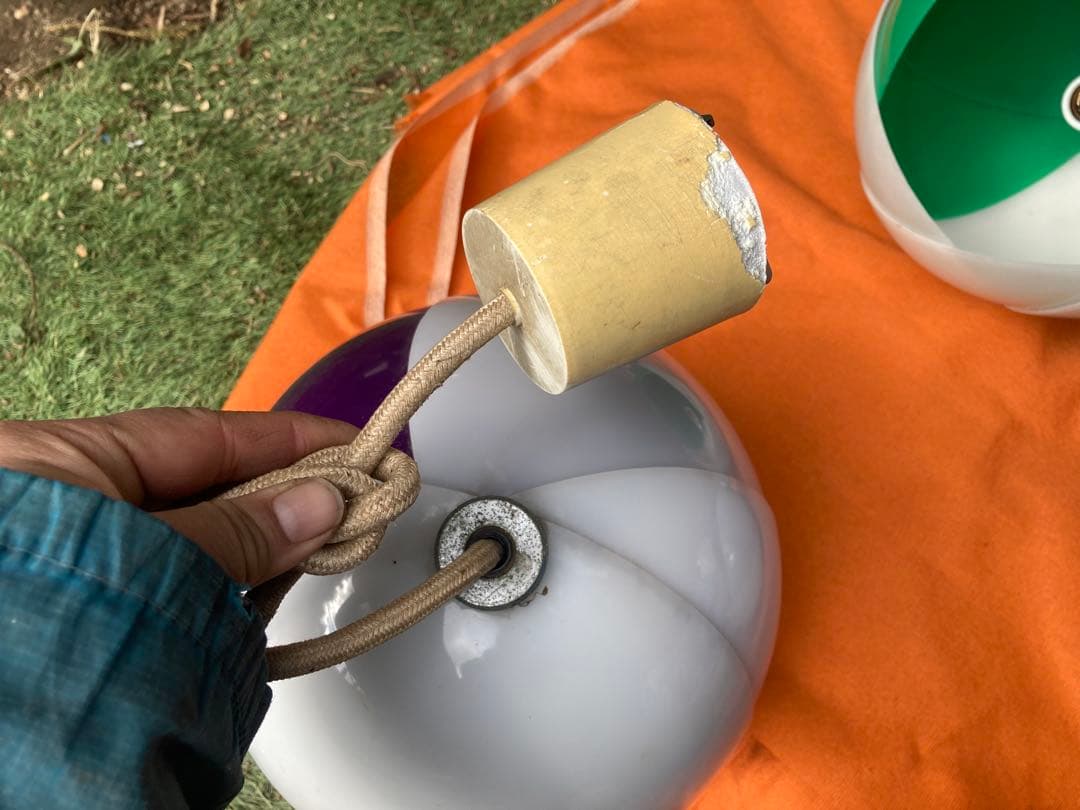 ３個！昭和レトロ レトロポップチューリップ型の電気傘 ライト。ナショナル。