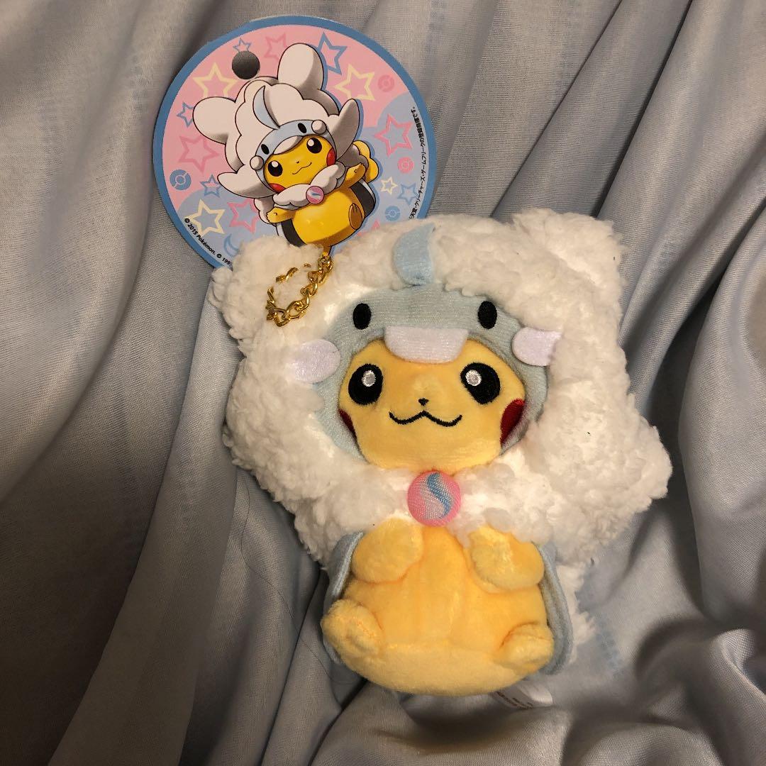 ポケモンセンター　ぬいぐるみキーチェーン　チルタリスポンチョピカチュウ