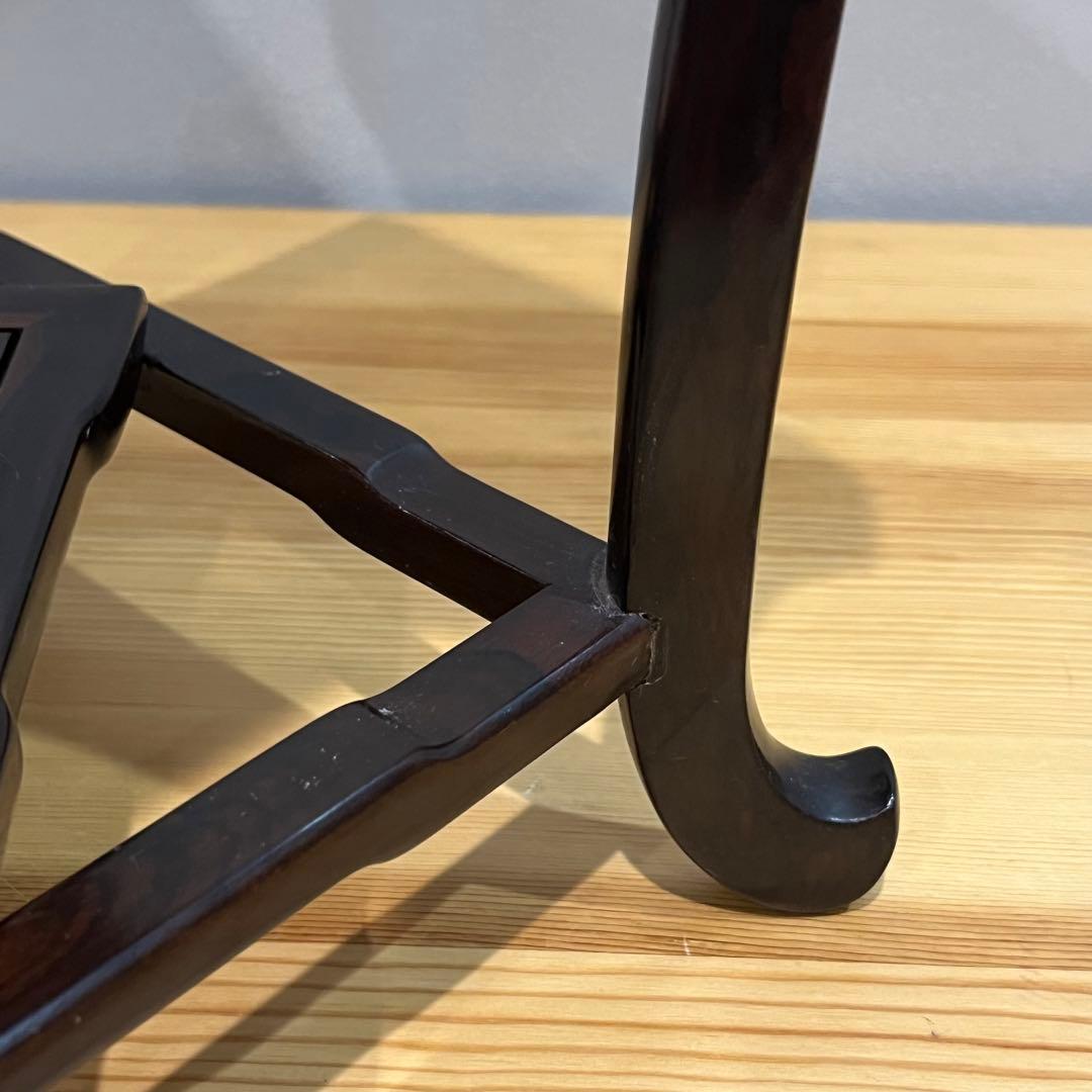 唐木花台　中卓　鉄刀木？黒檀？紫檀？約27x27x37cm 天然　タガヤ　無垢