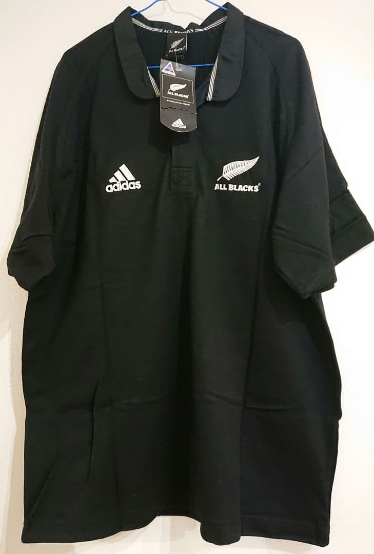 y2k【新品・未使用】ALL BLACKS 半袖ラガーシャツ ブラック
