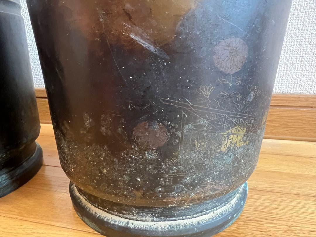 真鍮　火鉢　アンティーク雑貨　古道具　大正昭和レトロ　箱あり　4個セット