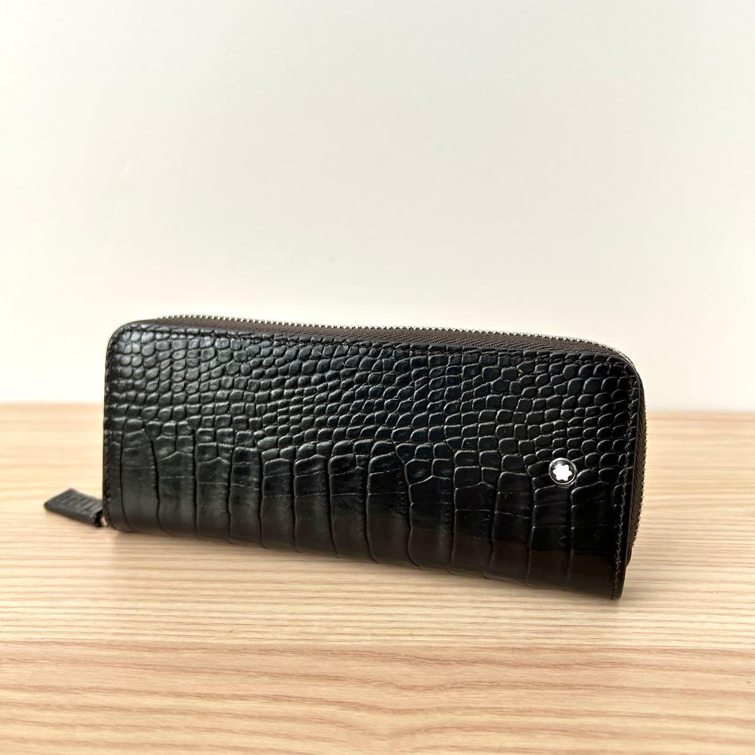 【良品✨️】モンブラン マイスターシュティック ペンケース クロコ型押し ブラック