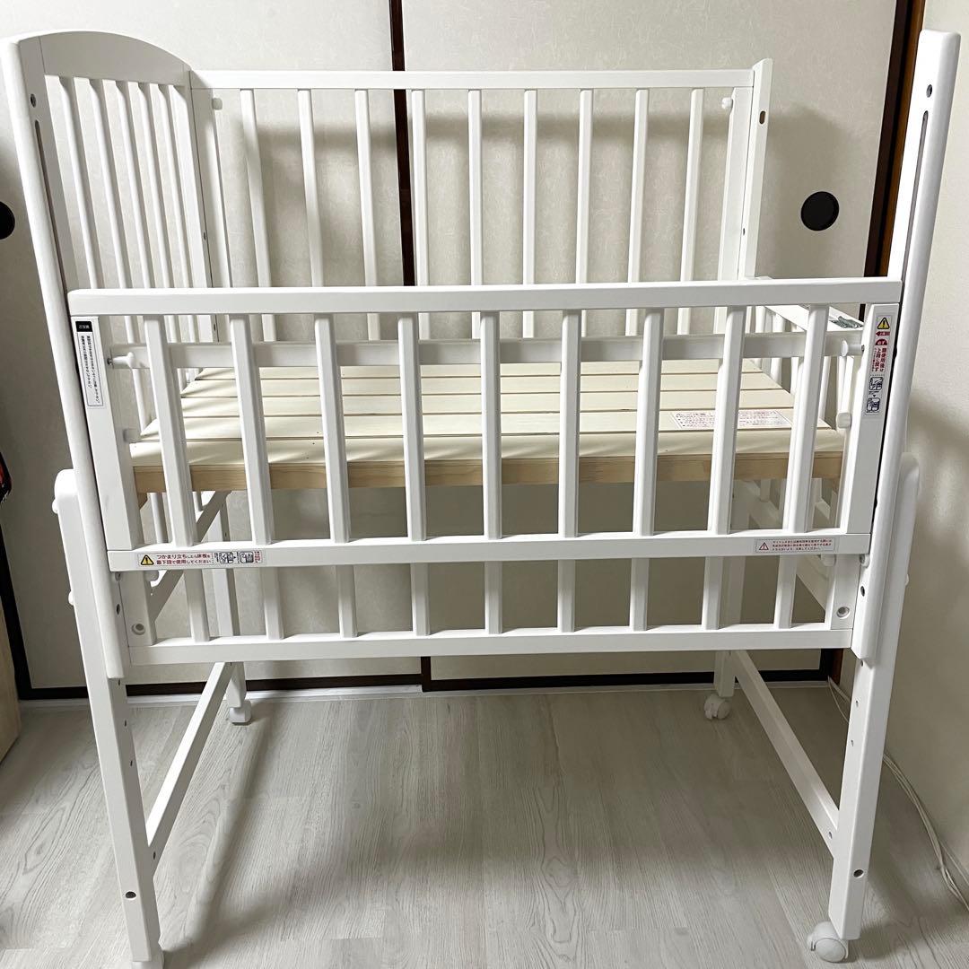 【大和屋】ミニベビーベッド（ノモック・Wオープンハイタイプ）マット付