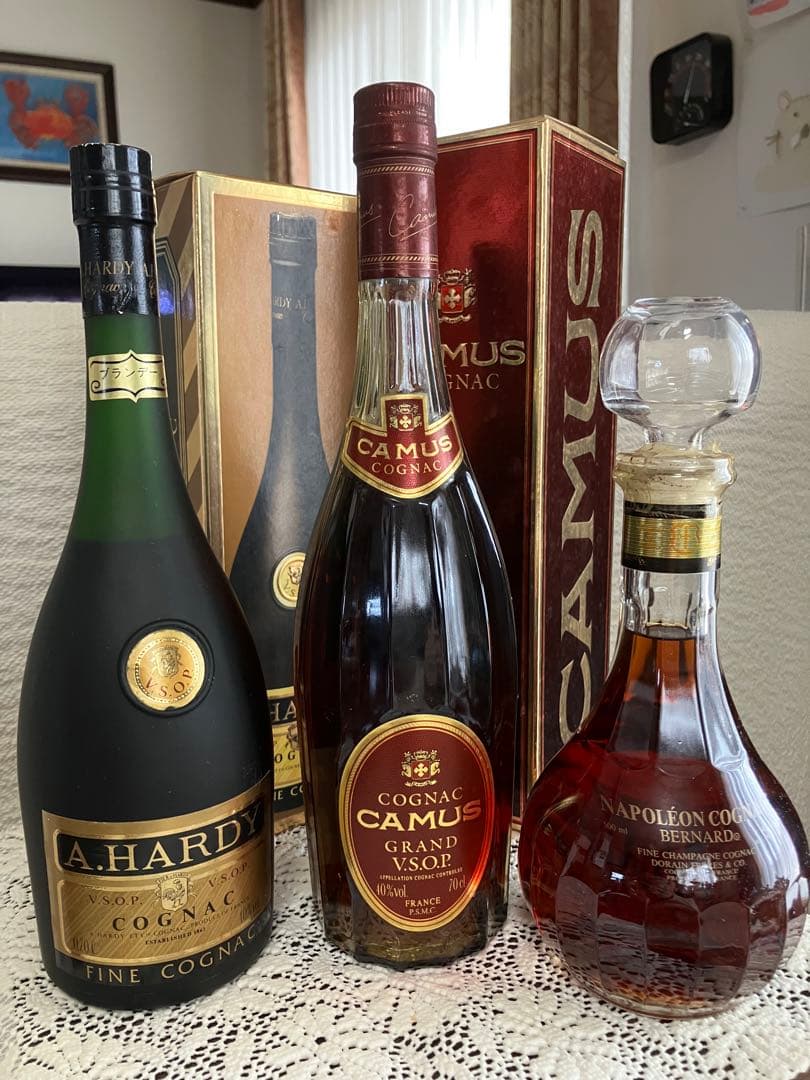 未開封古酒３本　CAMUS /A.HARDY /NAPOLEON BERNARD