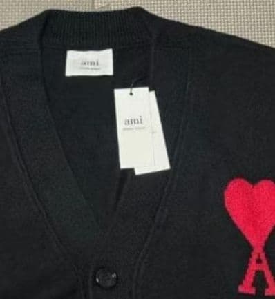 AMI PARIS アミパリスロゴウールカーディガン S