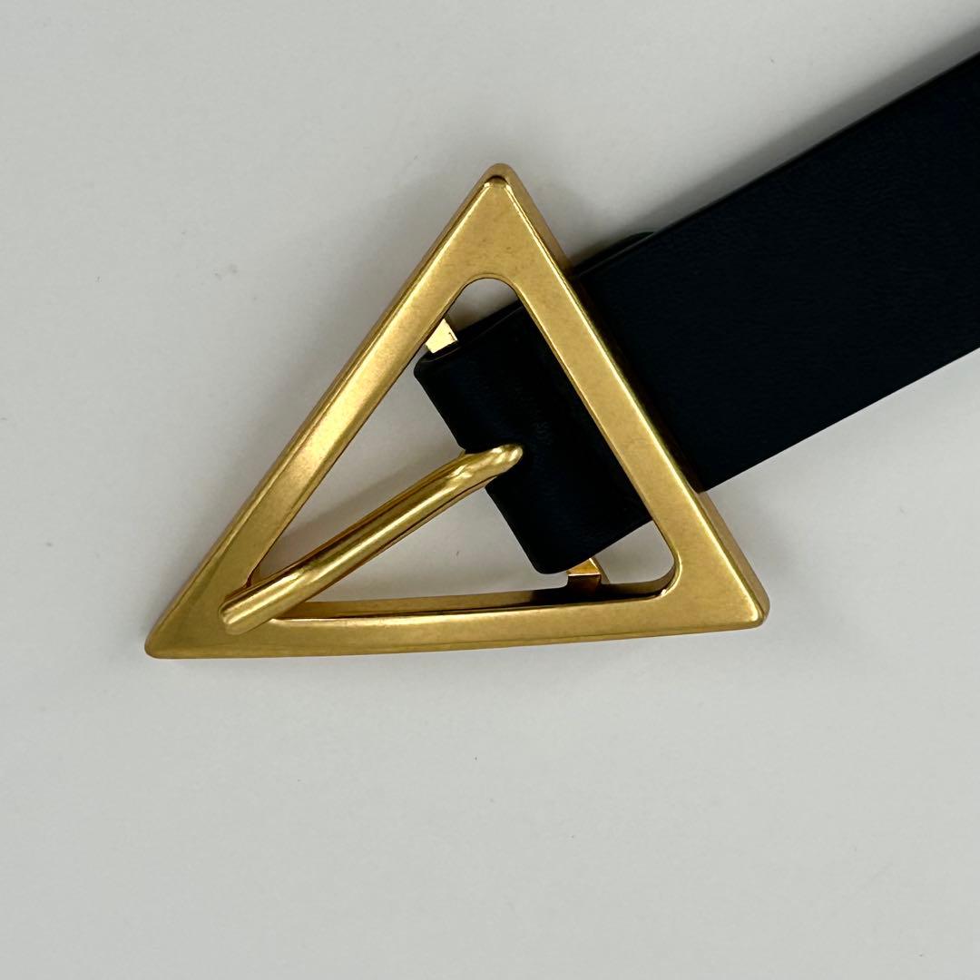 M*o様 未使用級✨ボッテガヴェネタ ベルト トライアングル ゴールド ブラック