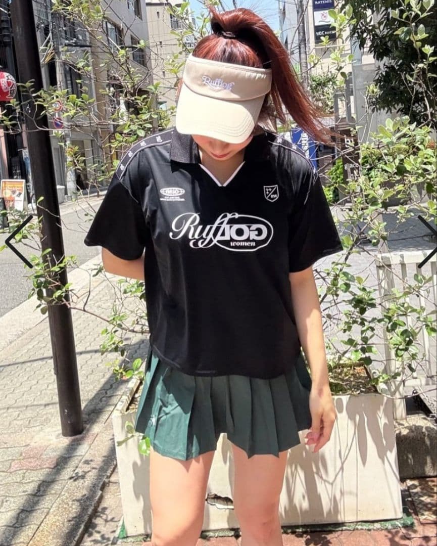 S ラフロッグ RUFFLOG ゴルフ レディース 半袖 シャツ ブラック