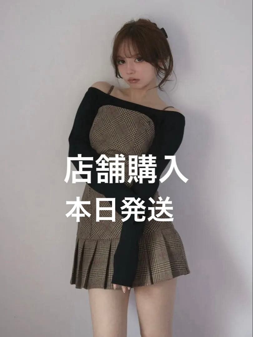 ワンピース Selena check mini dress andmary