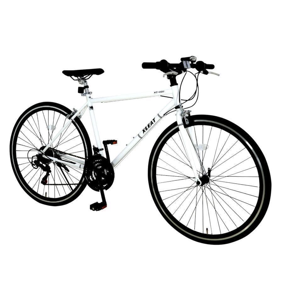 Y2448クロスバイク700c自転車21段変速 シマノ製 軽量 スタンド付（黒）