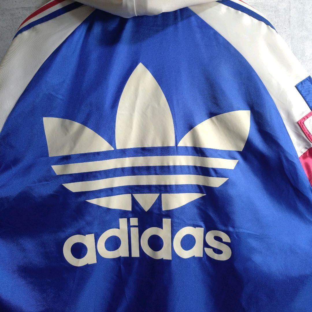 アディダス★90s デサント トレフォイル 刺繍ロゴ 裏ボア ベンチコート L