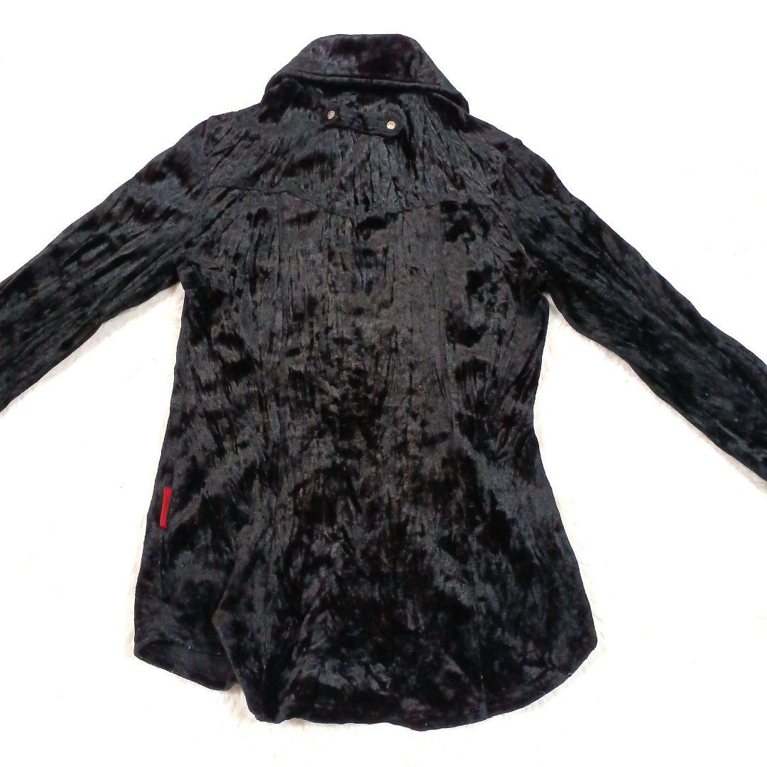 Ozz On オッズオン hikozoh ベルベット 長袖シャツ ブラック