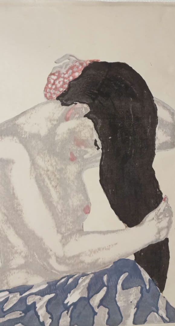 恩地孝四郎 木版画 拭髪昭和5年（1930)木蘭社発行戦前作品は極めて少なく貴重