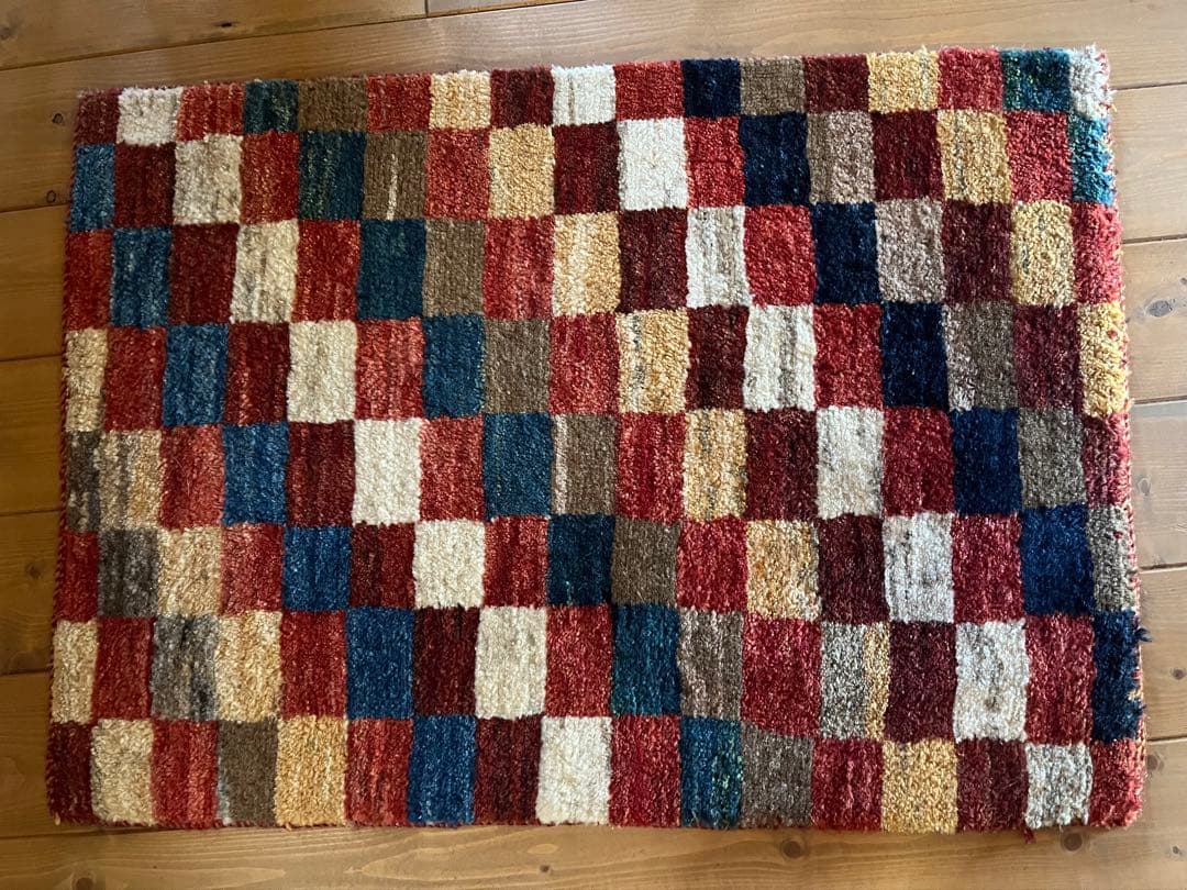ギャッベ ペルシャ絨毯 86x60cm ギャベ 玄関マット 手織り ラグ 絨毯