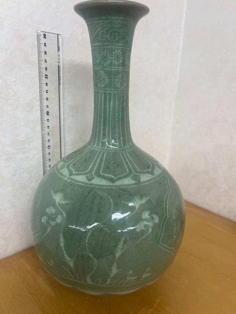 朝鮮李朝高麗天球瓶　古美術　唐物コレクション韓国骨董　アンティーク江戸　青磁