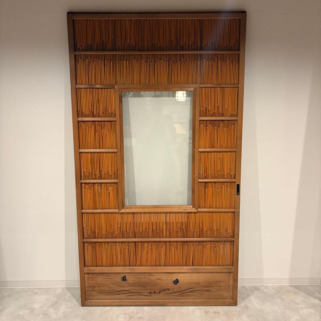 古い建具 ガラス戸 1枚 簾戸 すど 葦戸よしど 夏障子 御簾戸 2/4