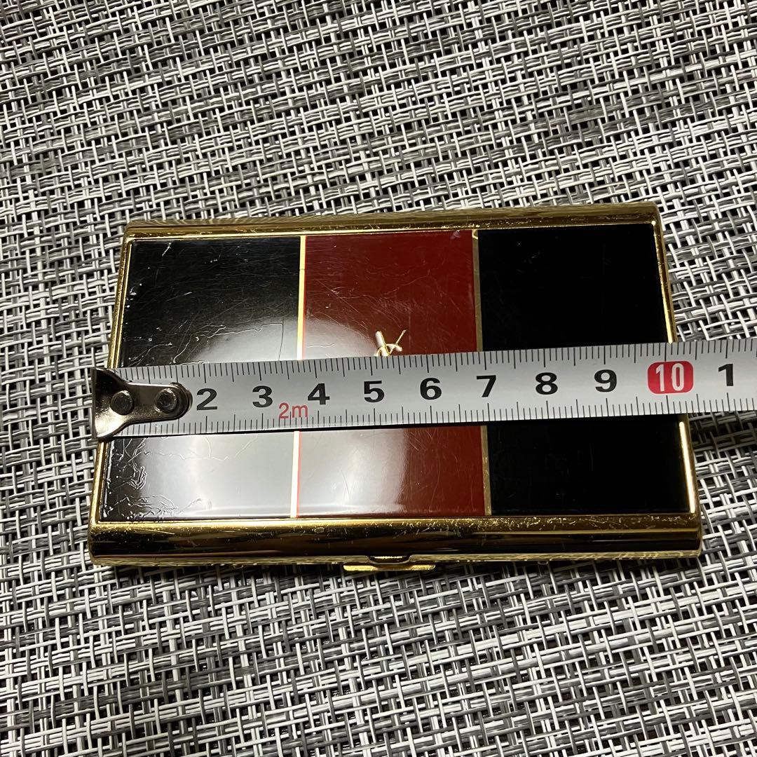 YSL イヴサンローラン ヴィンテージ カードケース ケース 赤x黒x金 名刺