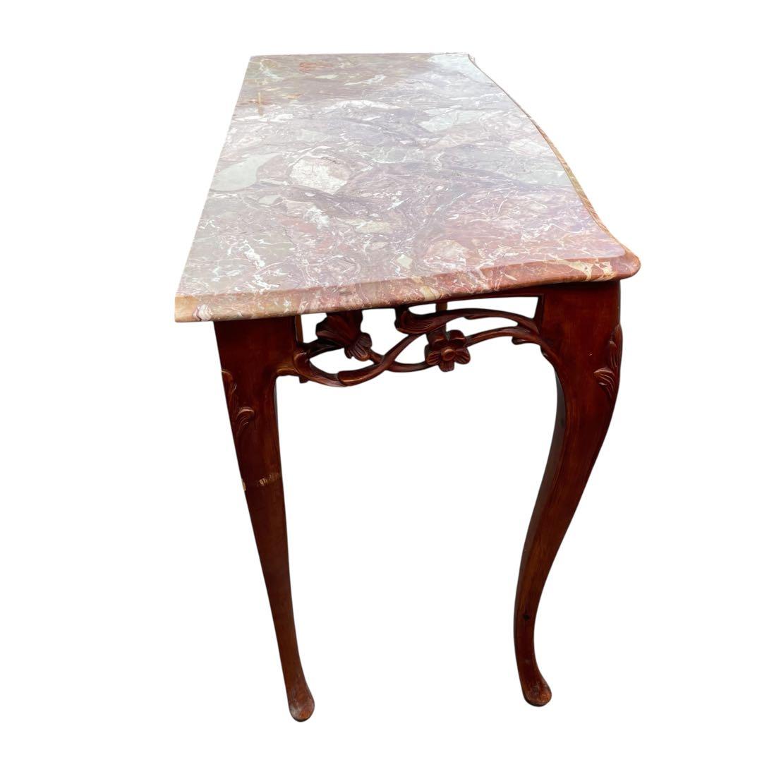 イタリア製　アンティーク調 大理石 サイドテーブル 猫脚　コンソールテーブル