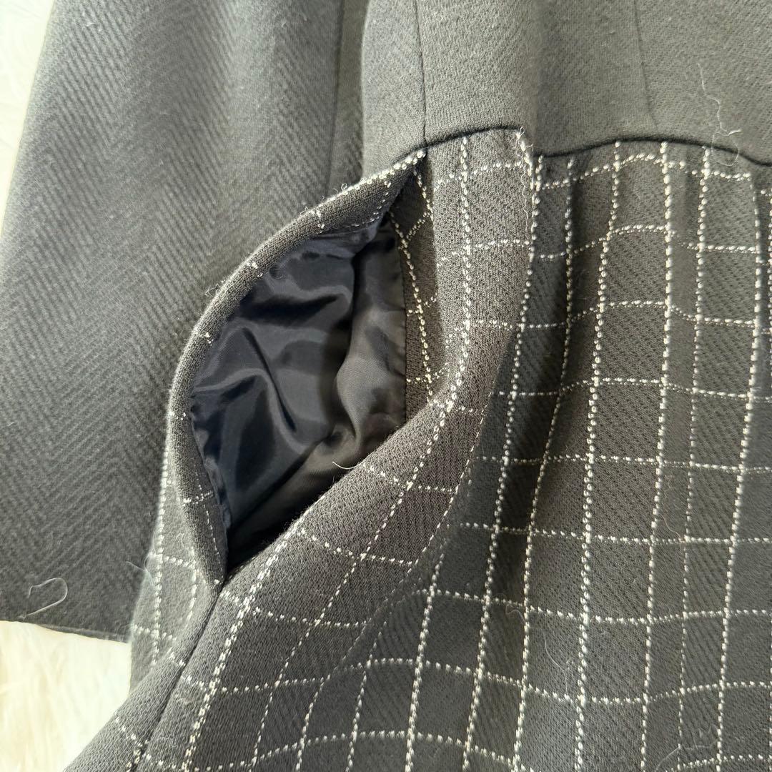 エムズグレイシー ワンピース　チェック　ベルト　襟あり　カメリア　大きい