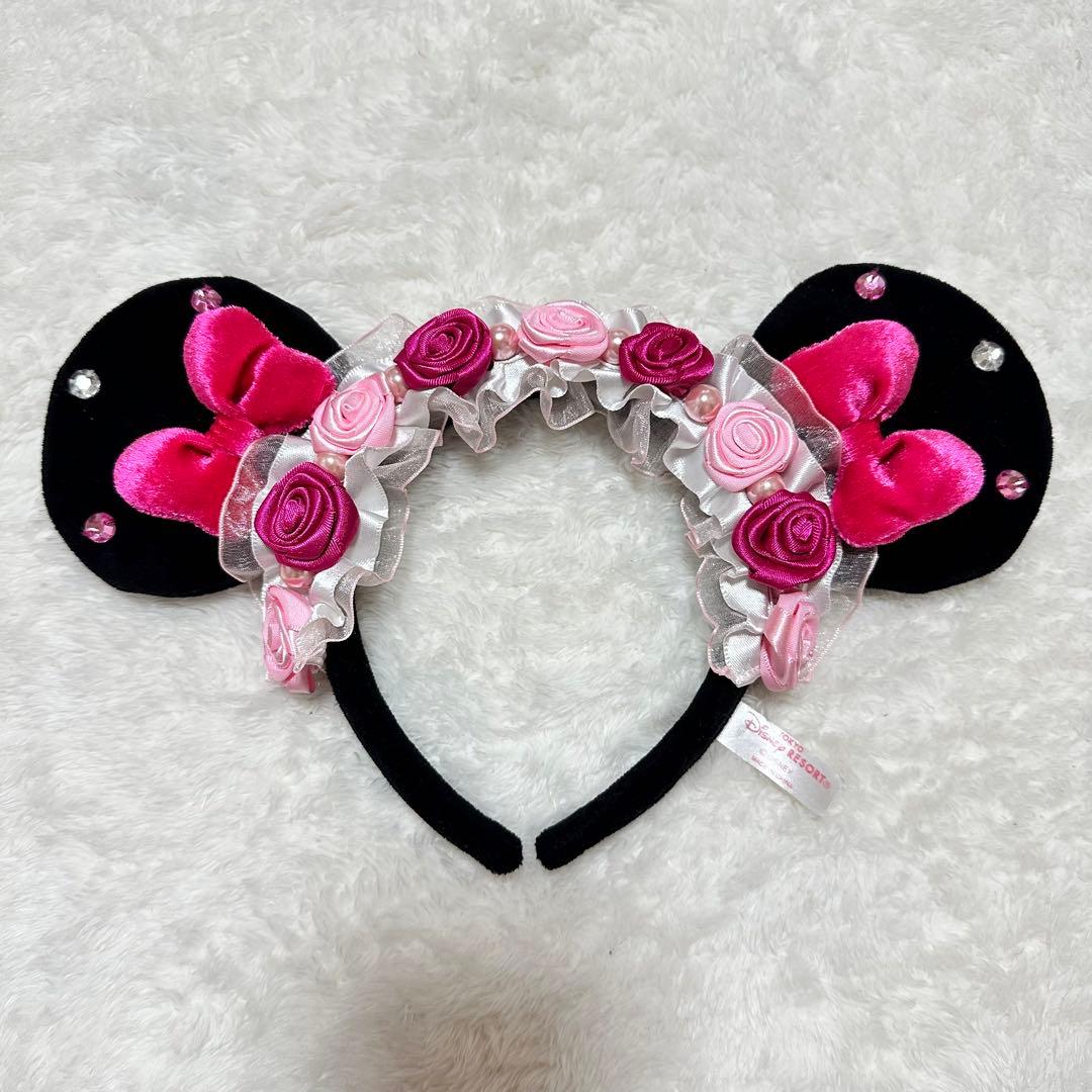 ミニーマウス カチューシャ フリル付き　ディズニー　ファンダーランド　ミニパル