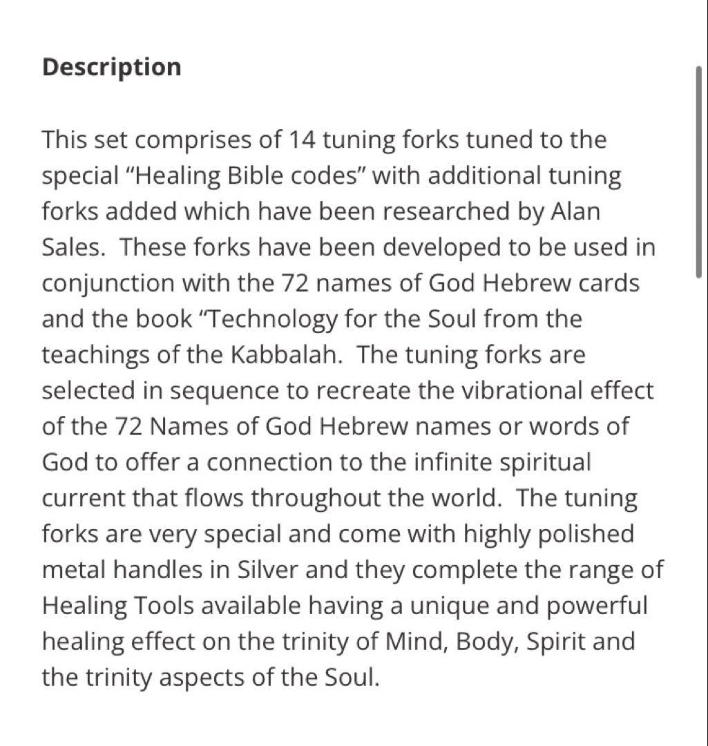 神の音ヒーリング音叉セット　ヒーリングチューニングフォーク