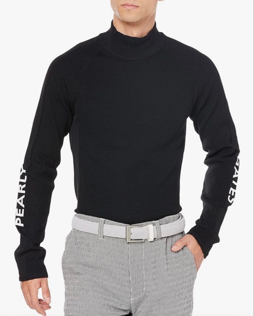 パーリーゲイツ サイズ5（Ｌサイズ） タートルネック ニット ブラック
