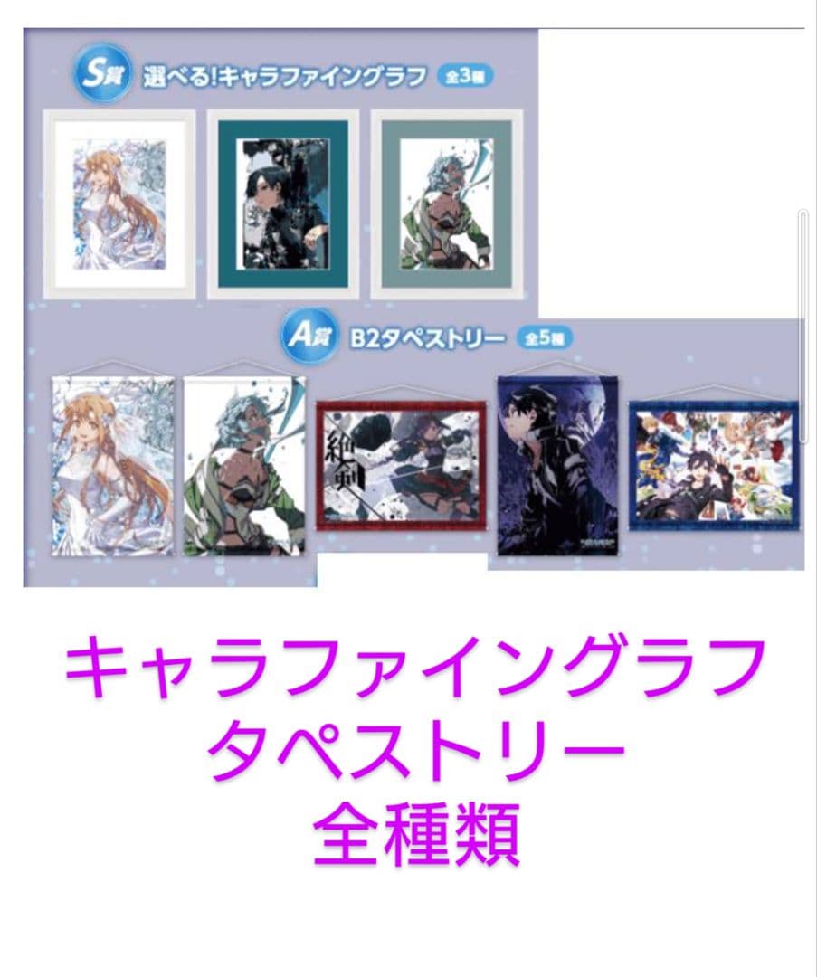 SAO★くじ引き堂★キリト、アスナ、シノン・キャラファイングラフ・タペストリー