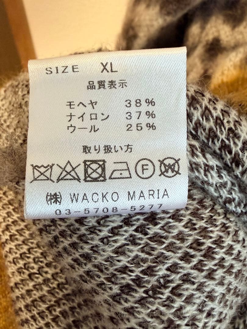WACKO MARIA ワコマリア レオパード柄 モヘアニットセーター 希少XL
