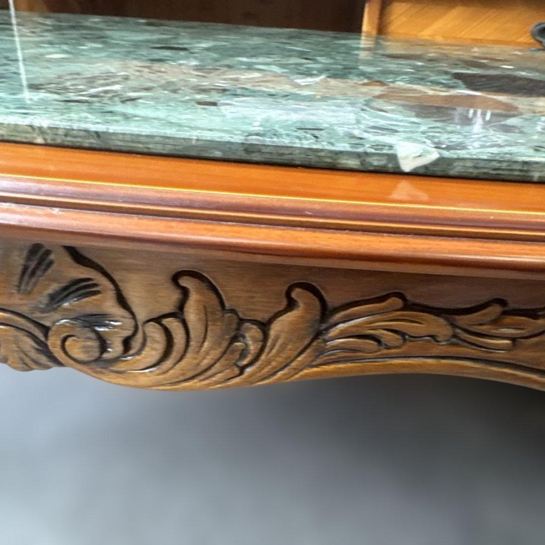 イタリア製　アンティーク　大理石　デーブル　猫脚