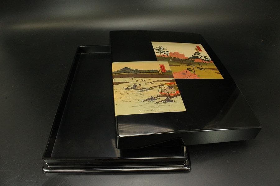 文房具 江戸絵 文庫 彌作 共箱(ZE571)