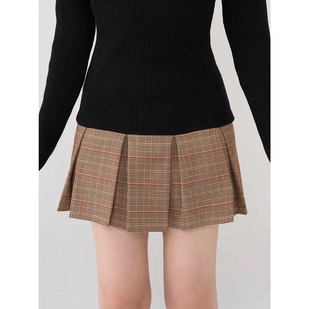 新品タグ付 ダーリッチ ブラック FL ポイントチェックニットミニワンピース