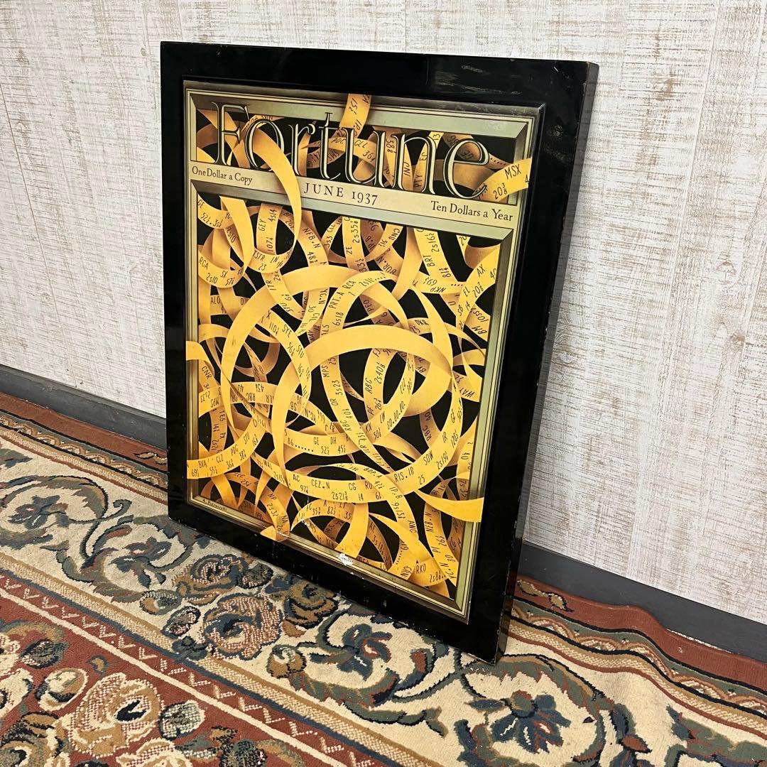 【アンティーク】雑誌 Fortune 壁掛け オブジェ 表紙デザイン 飾り物