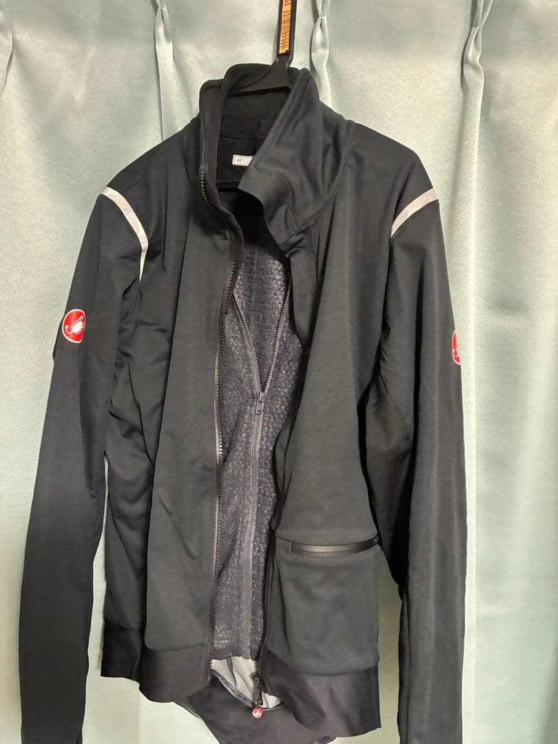CASTELLI サイクルジャケット 上下+フード付きM ブラック