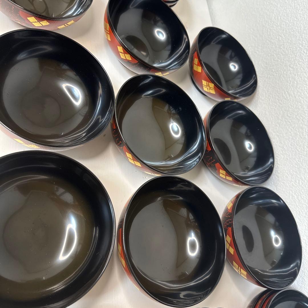 茶道具『懐石道具 正法寺煮物椀　本堅地 特製請合』 漆塗り茶道具 10個セット