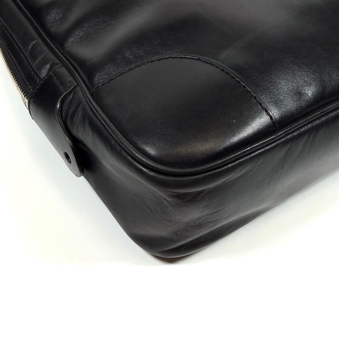 【美品】【希少】ラルフローレン　ビジネスバッグ　カーフレザー　ブラック　メンズ